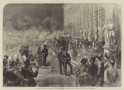 De tre kejsarna i Berlin, Kronprinsessans kvällsträdgårdsfest på det nya palatset, Potsdam (gravyr) av English School