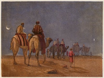 De tre vise männen (färglitografi) av English School