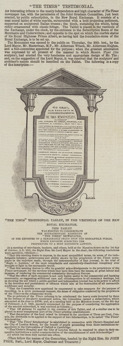 The Times Testimonial (gravyr) av English School