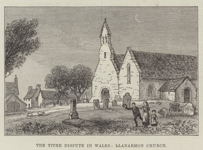Tiondetvisten i Wales, Llanarmon Church (gravyr) av English School