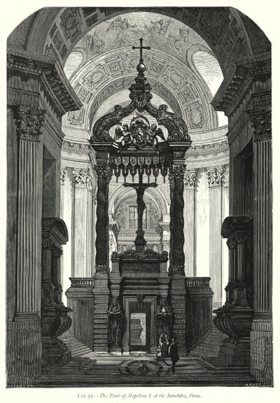 Napoleon I:s grav vid Invalides, Paris (gravyr) av English School