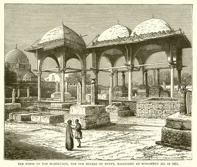 Mamelukernas gravar, de gamla härskarna i Egypten, massakrerade av Mohammed Ali 1811 av English School