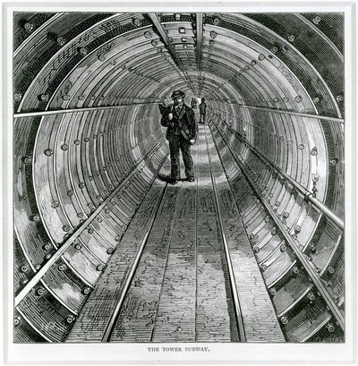 The Tower Subway, 1870 av English School