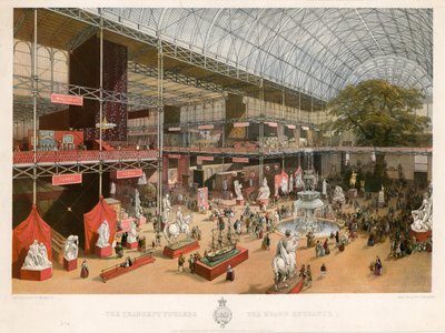 Transeptet mot den stora entrén, Stora utställningen, 1851 av English School