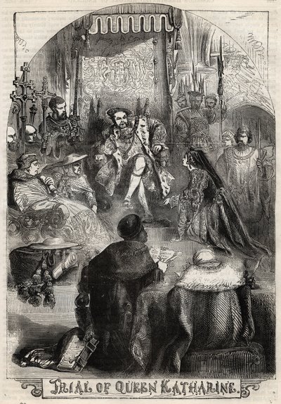 Rättegången mot drottning Katarina av Aragon 1529, Henrik VIII:s första fru, vars äktenskap med kungen ogiltigförklarades - Proces de Catherine d