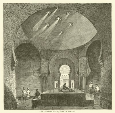 Det turkiska badet, Jermyn Street (gravyr) av English School
