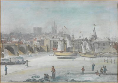 The Tyne Bridge - The Great Frost, 1784 av English School