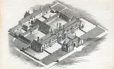 Union Workhouse som ska uppföras i Canterbury, från The Illustrated London News, 7 november 1846 av English School