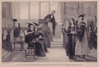 Vicekanslern som tilldelar graden Bachelor of Divinity, Oxford, 1842 av English School
