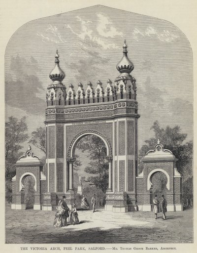 Victoria Arch, Peel Park, Salford (gravyr) av English School