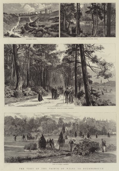 Prinsen av Wales besök i Bournemouth (gravyr) av English School