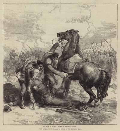 Kriget i Spanien, Marshal Conchas död (gravyr) av English School