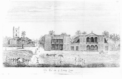 The West Side of Bombay Green, Indien, från Voyage to the East Indies av John Henry Grose, 2:a upplagan, 1766 av English School