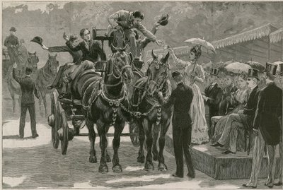 Pingstmåndagens karthästparad i Regents Park; Prinsessan May presenterar märkena av English School