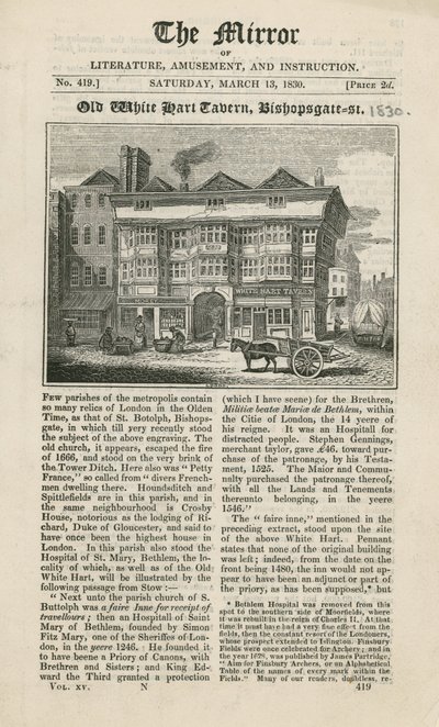 White Hart Tavern, Bishopsgate Street av English School