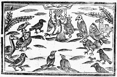 The Woody Choristers eller The Birds Harmony, en illustration från "A Book of Roxburghe Ballads" av English School