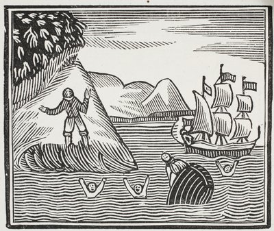 The Wreck, illustration från Chap-books of the artonde århundradet av John Ashton, pub. 1882 av English School