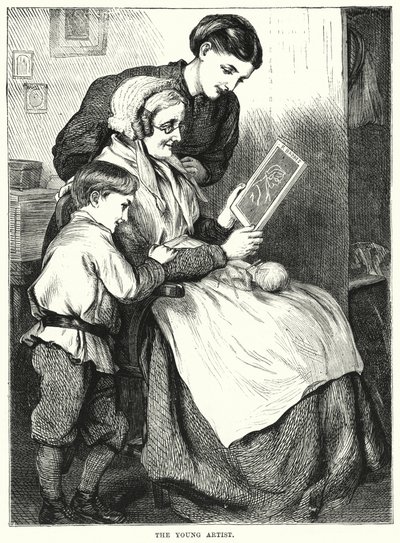 Den unga konstnären (gravyr) av English School