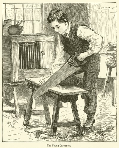 Den unge snickaren (gravyr) av English School