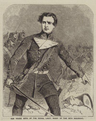 The Young Hero of the Redan, löjtnant Massy vid 19:e regementet (gravyr) av English School