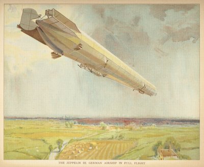 Zeppelin III. Tyskt luftskepp i full flygning. Lilla folkets bok över luftskepp. London: Ernest Nister, [1912] av English School