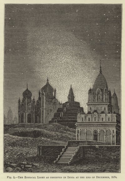 Zodiakalljuset som observerats i Indien i slutet av december 1874 av English School