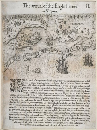 "Engelsmännens ankomst till Virginia" av English School