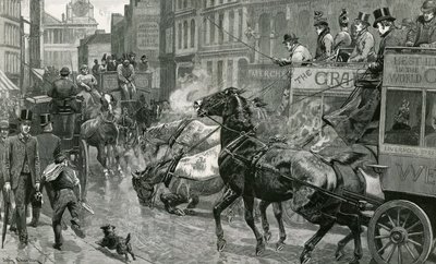 Slaget om Londons gator - Ludgate Hill på en halt dag av English School