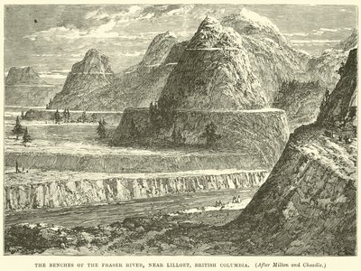 Bänkarna i Fraser River, nära Lillooet, British Columbia av English School
