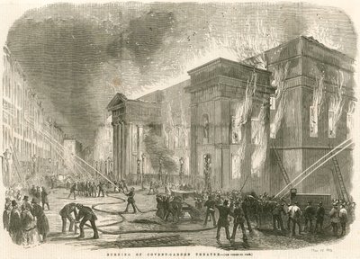 Brännandet av Covent Garden Theatre, London, på morgonen den 5 mars 1856 av English School