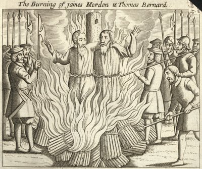 Bränningen av James Morden och Thomas Bernard (gravyr) av English School