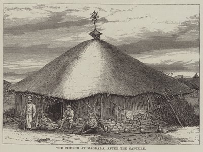 Kyrkan i Magdala, efter erövringen (gravyr) av English School