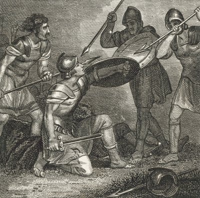 Spartacus död (gravyr) av English School
