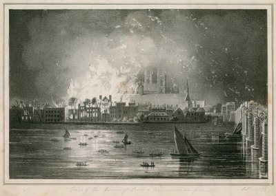 Förstörelsen genom brand av parlamentets hus den 16 oktober 1834 av English School