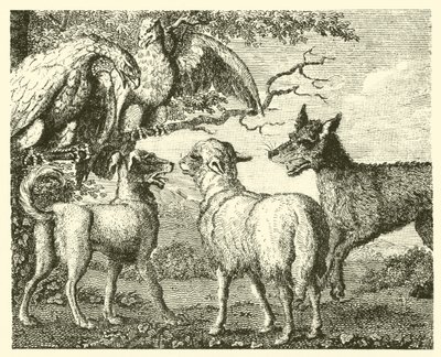 Hunden och fåret (gravyr) av English School