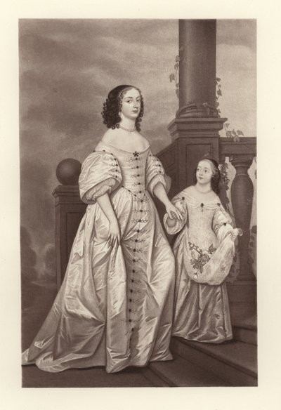 Kurfursten Sophia och hennes dotter Sophia Charlotte Drottning av Preussen av English School