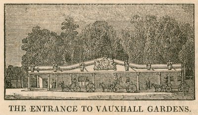Ingången till Vauxhall Gardens, London av English School