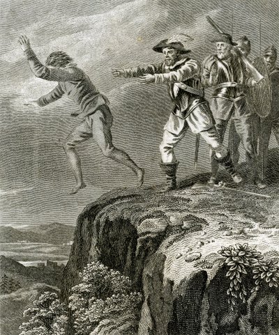 Den protestantiske martyren Anthony flyr, Guiguo, ca 1830 (gravyr) av English School