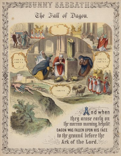 Dagons fall (färgad gravyr) av English School