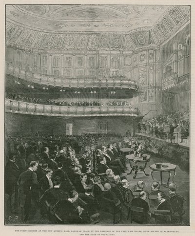 Den första konserten i nya Queens Hall, Langham Place av English School