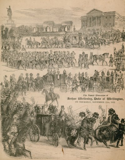 Arthur Wellesleys, hertigen av Wellingtons begravningståg den 18 november 1852 av English School