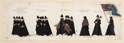 Drottning Elizabeth I:s begravningsprocession till Westminster Abbey, 28 april 1603 av English School