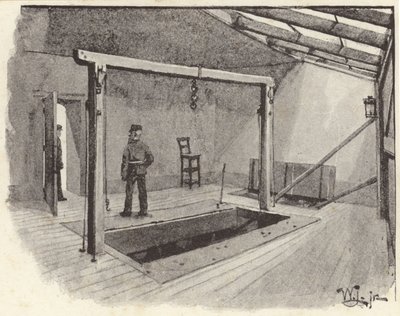 Galgen vid Newgate Prison av English School