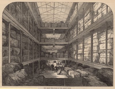 Die große Wollfläche an den Londoner Docks von English School