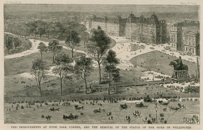 Förbättringarna vid Hyde Park Corner och borttagandet av statyn av hertigen av Wellington av English School