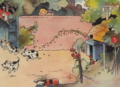 De nyfikna valparna, de fick en sådan överraskning! (färg litho) av English School