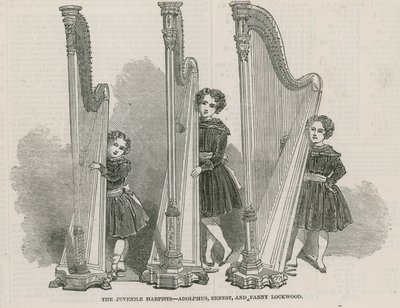 De unga harpisterna - Adolphus, Ernest och Fanny Lockwood av English School