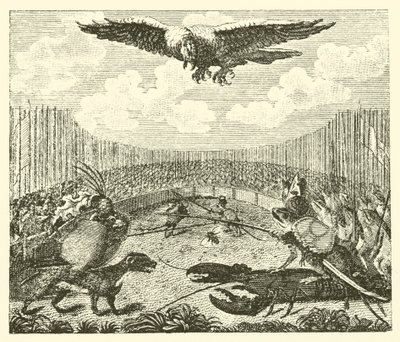 Draken, grodan och musen (gravyr) av English School