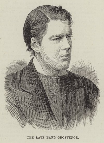 Den framlidne Earl Grosvenor (gravyr) av English School