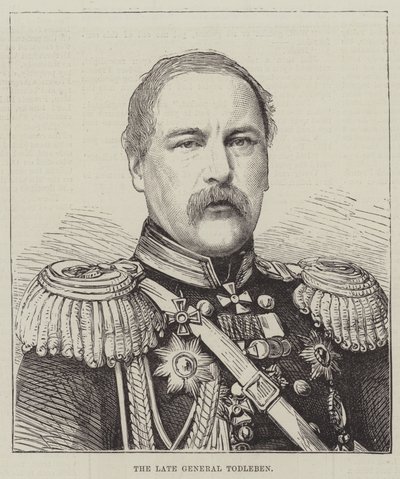 Den bortgångne general Todleben (gravyr) av English School